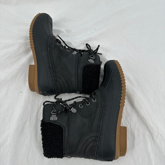 Tommy Hilfiger Womens Duck Boots Size 8M Rainah Black Lace Up Outdoor - Picture 7 of 10